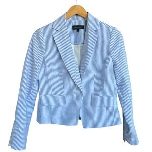 Talbots Linen Blend Sunset Striped Blazer